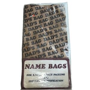 Vintage 15 Count‎ Brown Paper Lunch Bags Personalized Dads Bag Sack 70s 1977 New